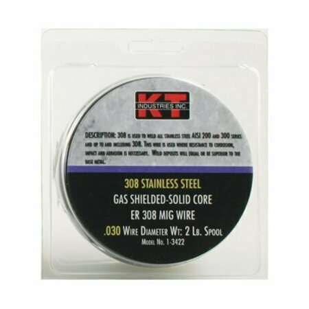 K-T INDUSTRIES MIG Welding Wire, 0.03 in Dia, 308L Stainless Steel 1-3422